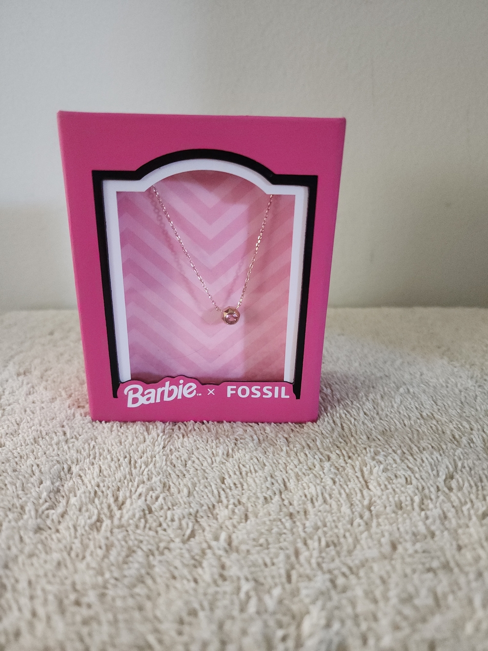 Special Edition Barbie x Fossil Rose Gold Pendant Necklace